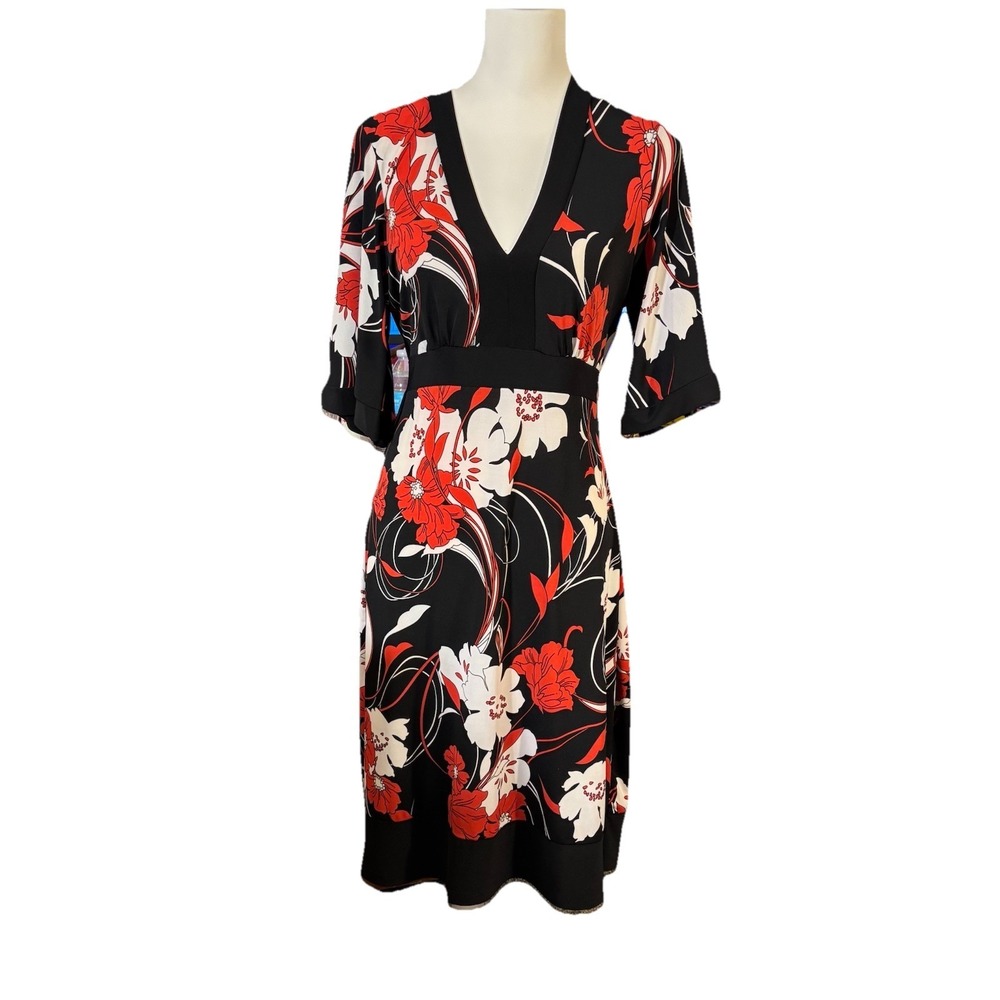 Suzie in The City Women's Black And Red V Neck Dress Women Size Large Y2K